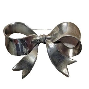 VINTAGE 70’S LARGE BOW BROOCH PIN STATEMENT EXCELLENT - Picture 1 of 6
