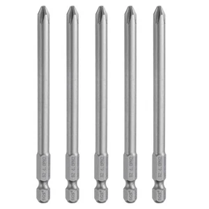 5pcs Magnetic Phillips Screwdriver Bit PH2 1/4" Hex Shank 100mm Long 6mm Rod - Picture 1 of 8