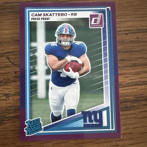 Cam Skattebo 2025 Panini Donruss #302 Rated Rookie Purple Press Proof SP RC - Bild 1 von 2