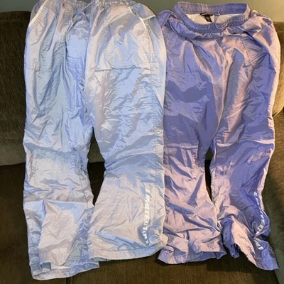 2 Pairs Of Limited Too Girls Nylon Shell Pants Lavender And Light Blue Size 12 - Image 1 of 4