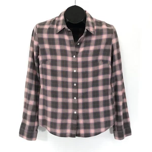 James Perse Standard Fit Tomboy Plaid Button Up Shirt Women's Size 3 / Large - Picture 1 of 13