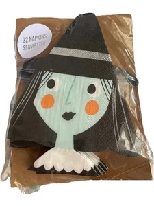 Meri Meri Halloween Witch Napkins – Set of 32 – Shaped Party Napkins – NIP - Picture 1 of 2