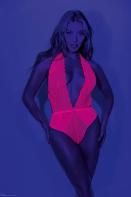 Peluche Escante Glow Euphoria Blacklight rosa neón Foto 1 de 4