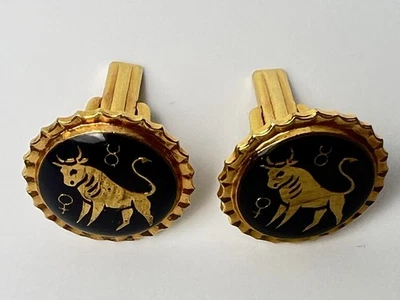 Gemelos soviéticos vintage signo del zodiaco Virgo URSS años 70 tono dorado astrología Foto 1 de 4