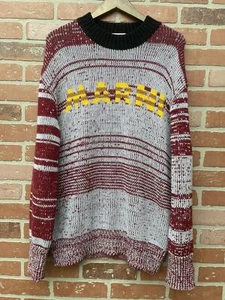 Size 52 - Marni Jacquard Wool Sweater Red/Grey - Picture 1 of 13