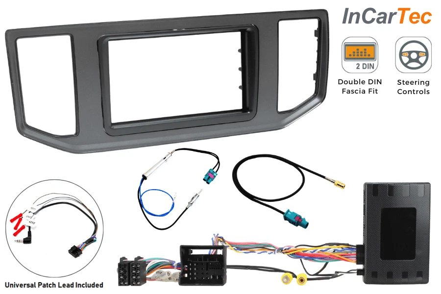 VW Crafter (2017-2023) Double DIN car radio  fitting kit With steering Controls - Image 1 of 1
