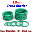 1,9 mm Querschnitt O-Ringe FKM Gummi metrisch Oring Dichtungen 1,2 mm-146,2 mm ID grün
