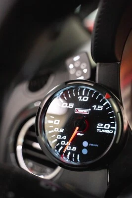 Manometro Turbo ‘PROSPORT’ 80mm ABARTH Picco/allarme/3 Colori - Bild 1 von 4