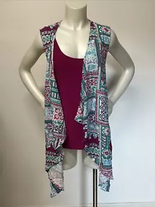 IMAN Damen City Chic Mock Twin Set Schal Weste mit angenähtem Tank Small - Bild 1 von 17