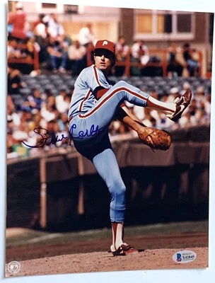 Steve Carlton signed Photo Philadelphia Phillies baseball autographed beckett - Image 1 of 4