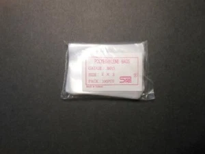 NEW HARD TO FIND 2 X 3 .0015 OPEN END CLEAR POLY BAGS JEWELRY 100 PCS NO ZIP - Picture 1 of 2