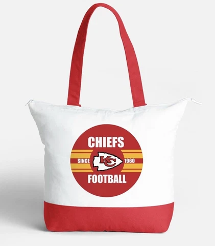Kansas City Chiefs Zippered Tote Bag Free Shipping USA Unisex Cover