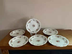 "Johann Haviland China Bávara Mosgo Rosa 6 PLATOS DE PAN DE POSTRE Alemania 6 1/4" - Imagen 1 de 4