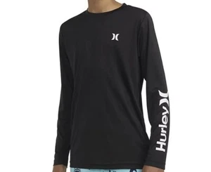 Hurley Youth Long Sleeve UPF 50+ Swim Top Black Size 7/8 - Picture 1 of 3