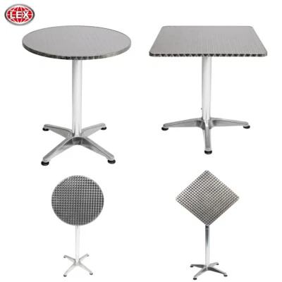 Alu Bistrotisch Balkontisch Garten Terrasse Glastisch eckig klappbar rund eckig - Bild 1 von 4