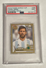 2018 Panini World Cup Russia #288 Lionel Messi Stickers Gold PSA 9 Mint