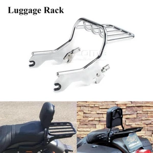 Steel Two-up Rear Luggage Rack For 18-up Harley FLDE FLHC FLHCS FLSL FXBB FXST - Imagen 1 de 10