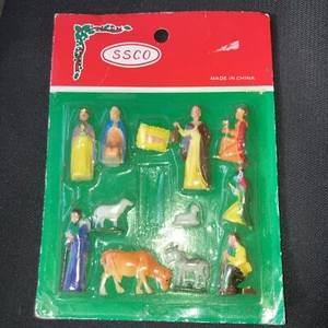 Belén miniatura de plástico duro SSCO de colección, 12 piezas, nuevo en stock - Imagen 1 de 3