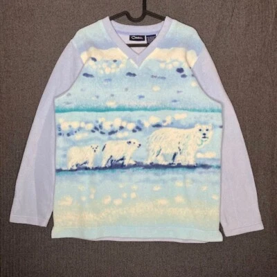 Moletom Catalina Feminino Azul Médio Estampa Total Ursos Polares Nevados Fofo  - Imagem 1 de 4