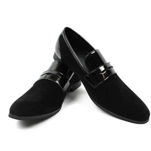 Nuevo Para hombres Negro Esmoquin Sin Cordones Gamuza Charol Zapatos de Vestir Bradley Por AZAR - Imagen 1 de 7