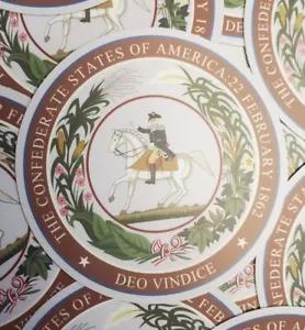 PEGATINAS CONFEDERACIÓN ESTADOS CONFEDERADOS DE AMÉRICA GRAN SELLO CSA GUERRA CIVIL (10) - Imagen 1 de 4