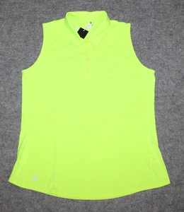 nwt ADIDAS GOLF ULTIMATE SLEEVELESS POLO IA3505 Lucid Lemon sz XL Top - Picture 1 of 6