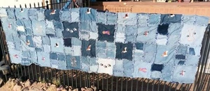 Springer Spaniel Dog 60x90 Handmade Denim Patchwork Quilt Cottage Cabin Decor - Picture 1 of 6