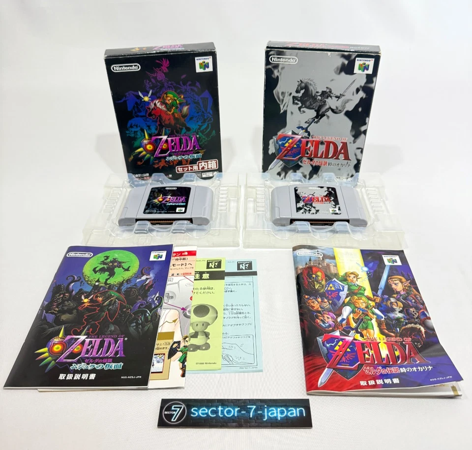 The Legend of Zelda Majora's & Ocarina N64 Lot Boxed Complete Tested Working JP - Image 1 of 4