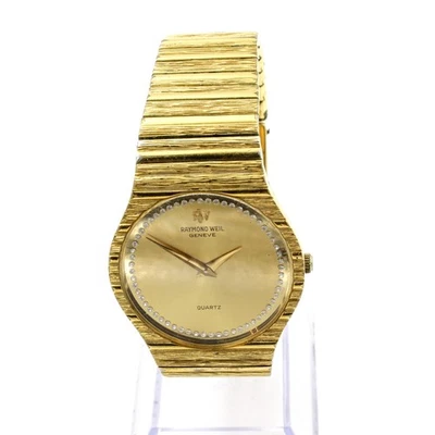 Reloj pulsera Raymond Weil Geneve chapado en oro 33 mm tamaño 6-6,75 pulgadas para hombre #WB3421-4 Foto 1 de 4