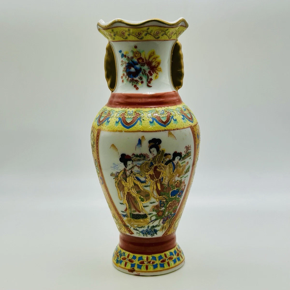 艺妓花瓶日本古董花瓶| eBay