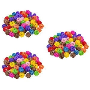 3 Pieces Parrot Chewing Toy Rattan Bird Toys Ball for Pets Parakeets - Picture 1 of 12
