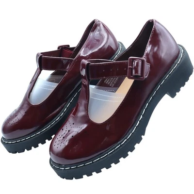 Zapatos Mary Janes Torrid Oxblood Granate Borgoña Charol Gruesos 9.5WW Foto 1 de 4