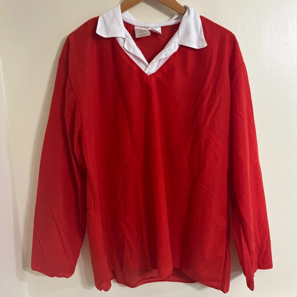 Мужские Island Castaway Gilligan красный регби поло длинная рубашка костюм один размер - Изображение 1 из 1