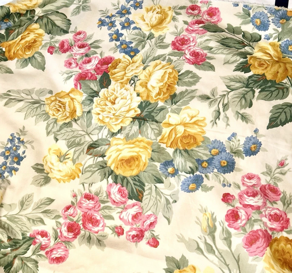RARO Vintage Ralph Lauren Hogar Tela Floral 6 Yardas 56" Ancho NUEVO Foto 1 de 4
