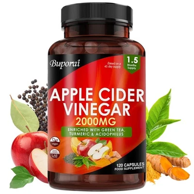 Apple Cider Vinegar 2000mg - Promote Metabolism, Weight Loss, Fat Burners,Detox - Image 1 of 4