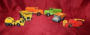 7 Vintage 1983 Hotwheels & Matchbook Orange Snow Plow & more Construction Equip. - Picture 1 of 21