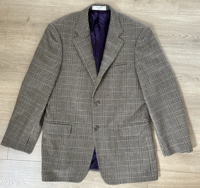 Blazer John Nordstrom Lana Cachemira Para Hombre Talla 42R Chaqueta Pata de Gallo E Thomas Foto 1 de 4