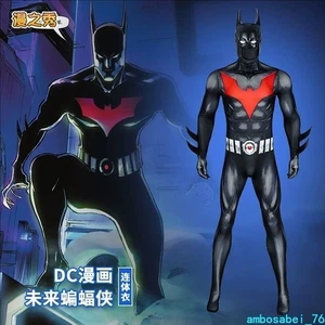Men Bodysuit Comic Batman Beyond Cosplay Jumpsuit Costumes Mask Helmet Halloween - Picture 1 of 14
