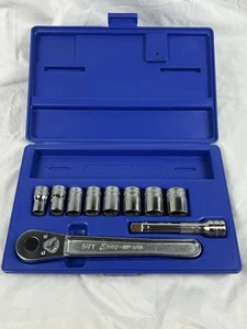Rare NOS Snap-On Cummings 12 Pt 8 pc 1/2" Drive Shallow Socket Set S-71 Ratchet - Picture 1 of 8
