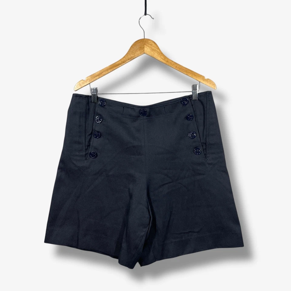 Pantalones Cortos De Colección Marina de los Estados Unidos Para Hombre Marinero Militar Botón Delantero Azul Marino Informales Verano Foto 1 de 4