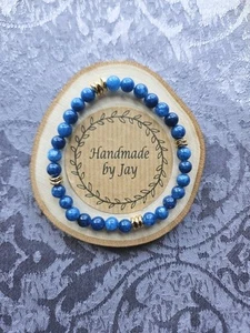AA+ KYANIT & GOLD HÄMATIT KRISTALL EDELSTEIN PERLEN ARMBAND - Bild 1 von 2
