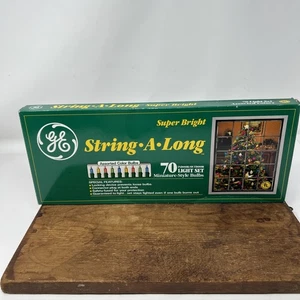 NEW Vintage Christmas Lights GE String-A-Long 50 Multi-Color Tested - Picture 1 of 6