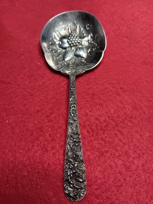 Sterling Silver Bon BonSpoon Repousse S Kirk & Son 5.25 in Long Weight 27.2grams - Image 1 of 4