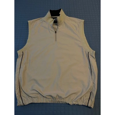 Colete Masculino Callaway Golf Sport XL Bege Quarto Zíper Sem Mangas Quebra-vento - Imagem 1 de 4