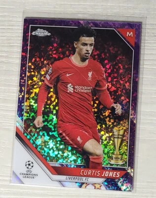 2022 CURTIS JONES 119/250 TOPPS CHROME UEFA CHAMPIONS LEAGUE PURPLE SPECKLE - Image 1 of 2