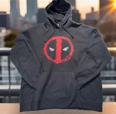 Marvel Deadpool Blood Splatter Icon black pullover hoodie Men’s XL - Image 1 of 4