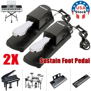 2X Sustain Piano Pedal Foot Switch Damper for Keyboard Yamaha Casio Roland Korg - Picture 1 of 6