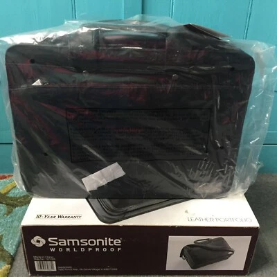 NUEVO EN CAJA CARTERA DE CUERO DE VACA SAMSONITE WORLDPROOF #921025/NEGRO 16"X11.5"X5.5 Foto 1 de 4