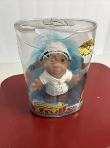 The Original Good Luck Girl Troll Nurse by Dam NEW in package Blue Hair 2006 - Picture 1 of 5