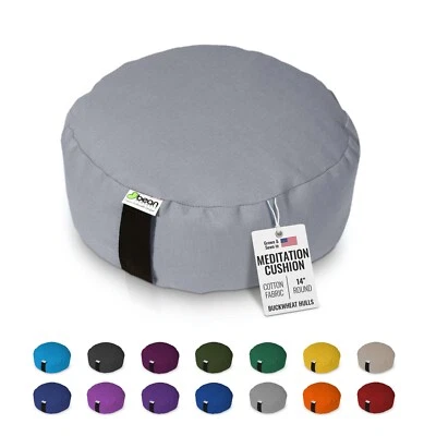 Almohada de Meditación Zafu de Algodón Natural - Almohada de Yoga Zen Orgánica Relleno de Trigo Sarraceno Foto 1 de 4